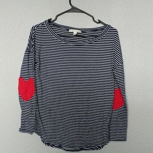 Heart elbow patch top